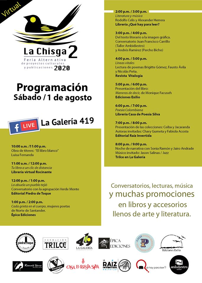 La chisga 2. Feria Alternativa de proyectos culturales y publicaciones 2020