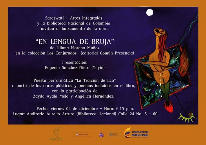 Lanzamiento del libro. ¨En lengua de bruja¨, de Liliana Moreno Muñoz