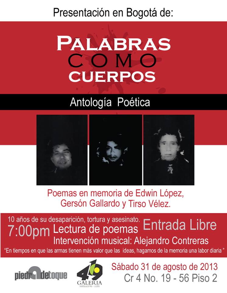 Presentación del libro ¨Palabras como cuerpos¨