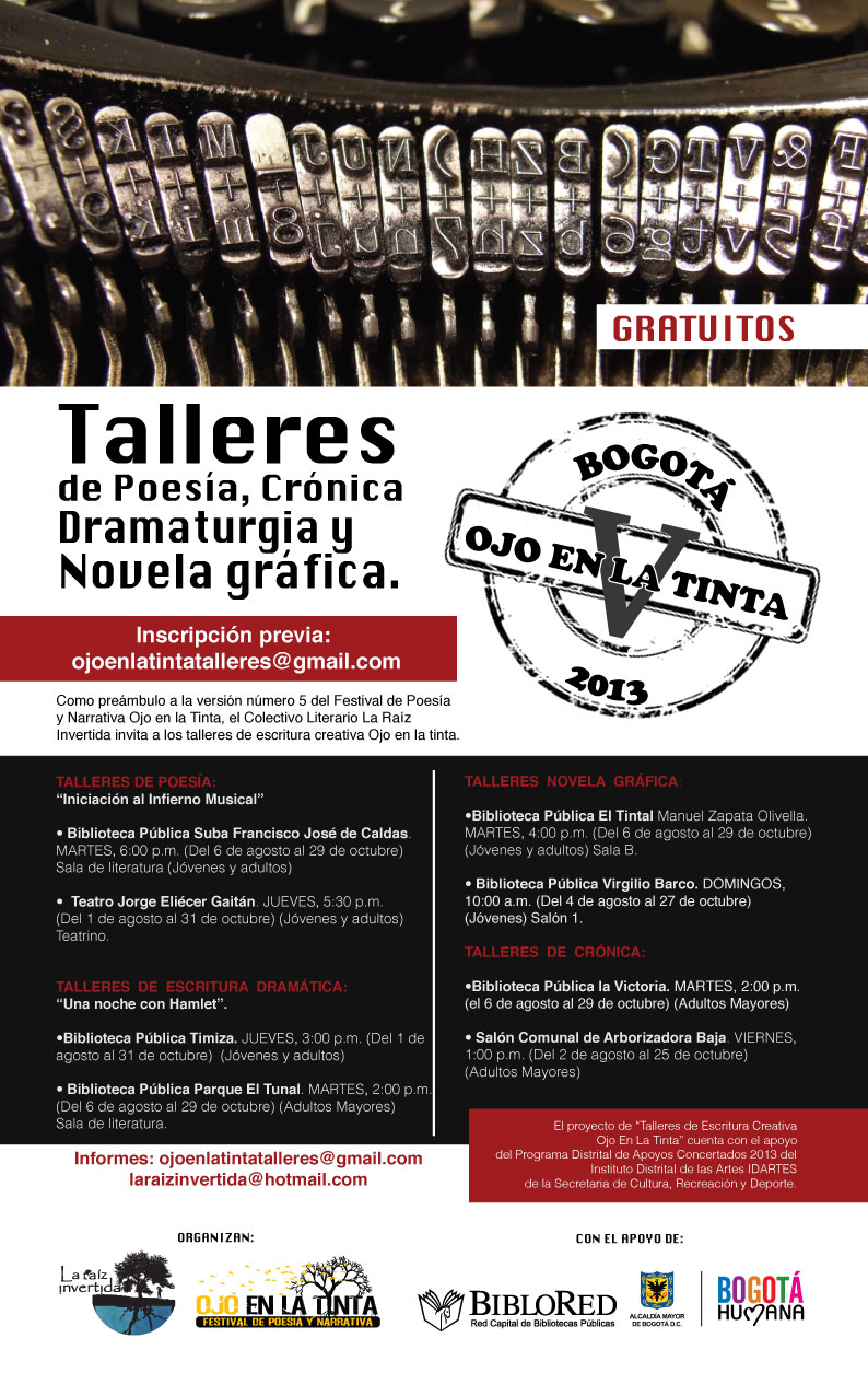 Talleres de escritura creativa OJO EN LA TINTA